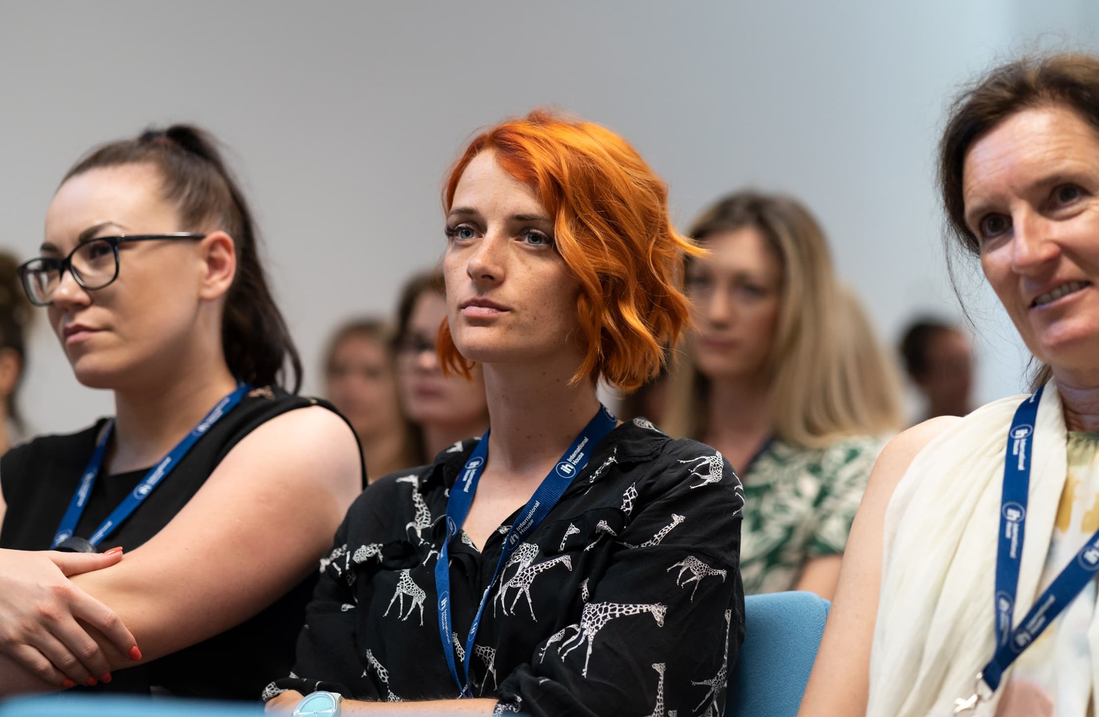 Conference participants during a session